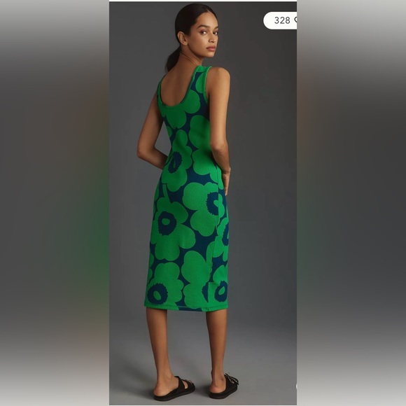 NWT Marimekko Simpukka Unikko Rib Floral Cotton Tank Dress size medium - Picture 8 of 9